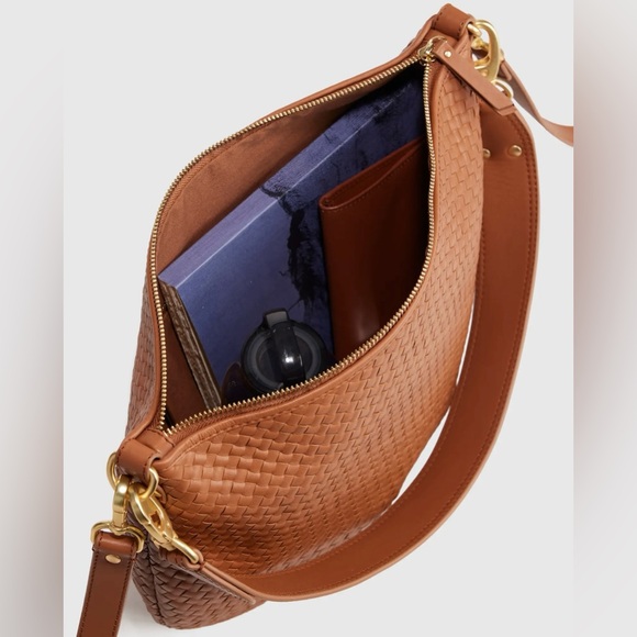 Italian Leather Convertible Crescent Handwoven Bag - Picture 5 of 6